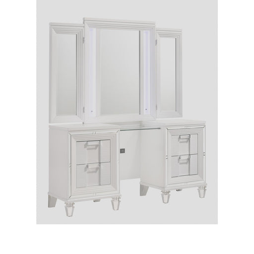 Twenty Nine Dressing Set w/LED & USB Plug White - Faith Furniture (Manhattan, KS)