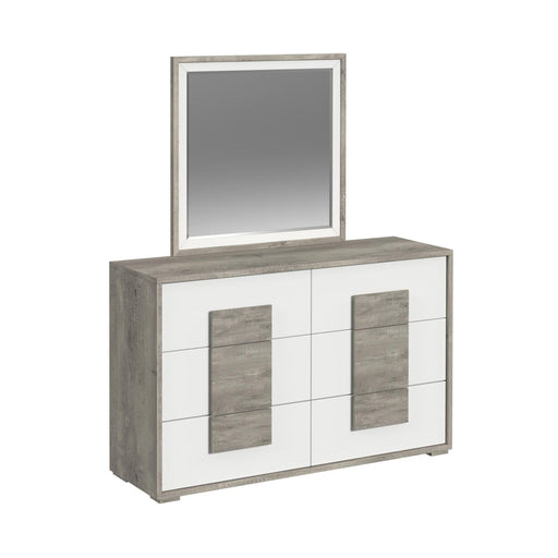 San Matteo Dresser and Mirror Set in Dual Tone - Faith Furniture (Manhattan, KS)
