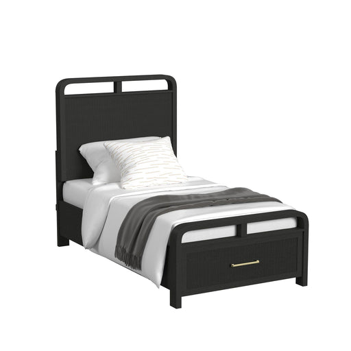 Ridgemont Storage Bedroom Set in Black with Grain - Faith Furniture (Manhattan, KS)