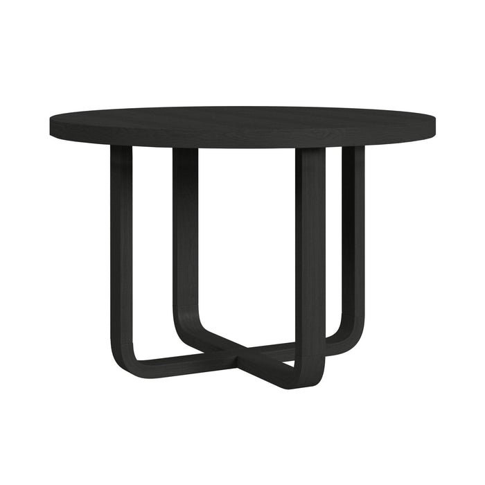 Ridgemont Round Dining Table in Black with Grain