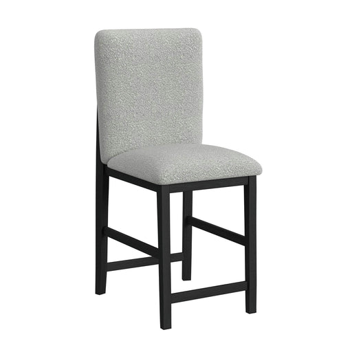 Portland Square Back Barstool with Grey Fabric in Black (2 Per Carton) - Faith Furniture (Manhattan, KS)