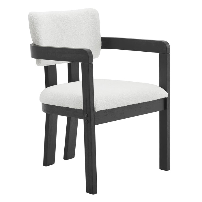 Portland Arm Chair with Snow White Fabric in Black (2 Per Carton)