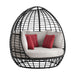 Playa Twin Egg Chair - Dark Grey and Olefin Beige with 3 Pillows - Faith Furniture (Manhattan, KS)