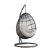 Playa Swing Egg Chair with Base and Pillar - Dark Grey and Olefin Beige - Faith Furniture (Manhattan, KS)