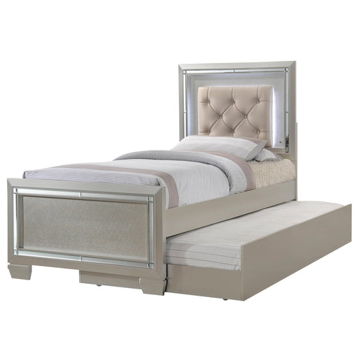 PLATINUM YOUTH TTWIN PLATFORM W/ TRUNDLE 6PC BEDROOM SET - Faith Furniture (Manhattan, KS)