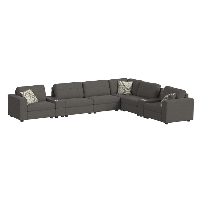 Options One 9PC Living Room Set in Palmer Plus Ash