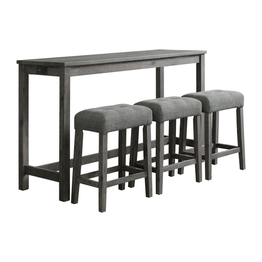 Oak Lawn Charcoal Grey Bar Table Single Pack (Table + 3 Grey Fabric Stools) - Faith Furniture (Manhattan, KS)