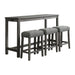 Oak Lawn Charcoal Grey Bar Table Single Pack (Table + 3 Grey Fabric Stools) - Faith Furniture (Manhattan, KS)