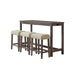 Oak Lawn Grey Bar Table Single Pack (Table + 3 Tan Fabric Stools) - Faith Furniture (Manhattan, KS)
