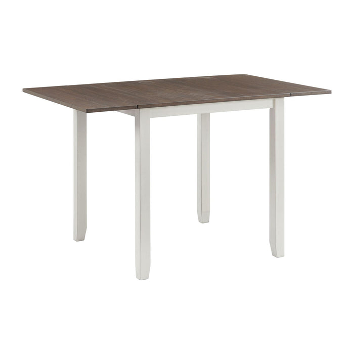 Martin 3 pc Drop Leaf Dining Set (Dark Brown Top - White Base) - Faith Furniture (Manhattan, KS)