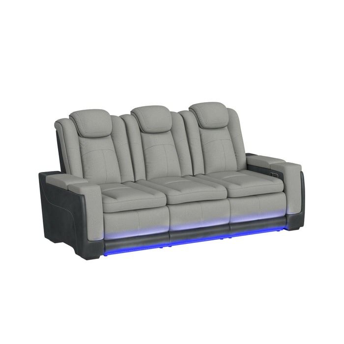 Lantana 3PC Living Room Set in Rocky Cement/Charcoal-Sofa, Loveseat & Recliner