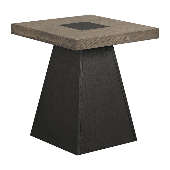 Jemma End Table in Grey and Dark Espresso