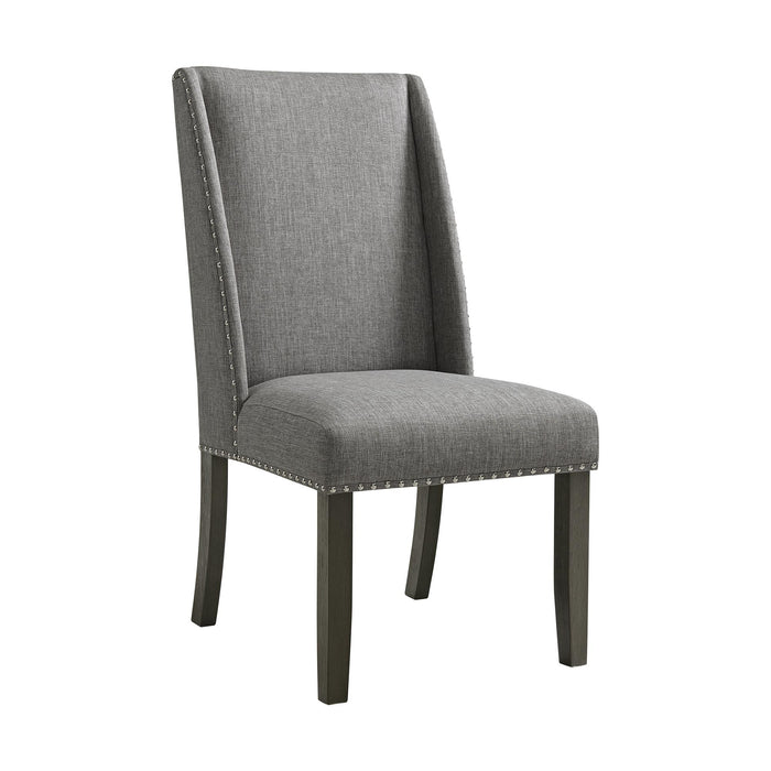 Everdeen Side Chair w/ Grey Fabric and Nail Heads in Charcoal (2 Per Carton)