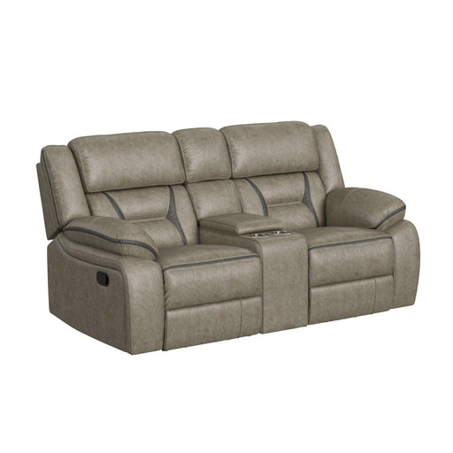 Engage Motion Loveseat with Console in Corral Grey - Faith Furniture (Manhattan, KS)