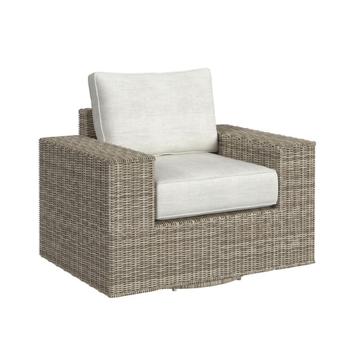 Carmona Swivel Chair - Natural and Olefin Beige - Faith Furniture (Manhattan, KS)