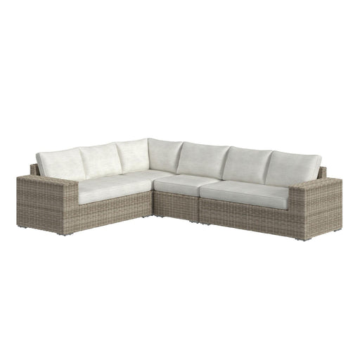 Carmona 6PC Conversion Set in Natural and Olefin Beige with Ottoman - Faith Furniture (Manhattan, KS)