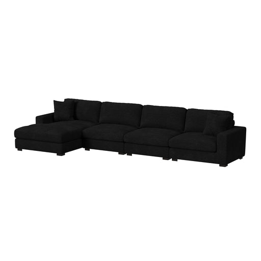 Arizona 4PC Sectional Set with LHF Chaise in Steno Black - Faith Furniture (Manhattan, KS)