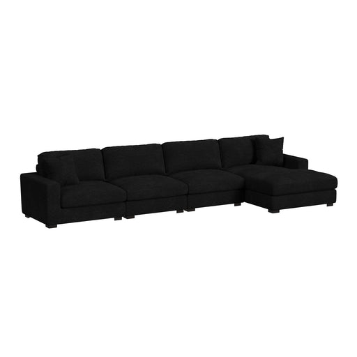 Arizona 4PC Sectional Set with RHF Chaise in Steno Black - Faith Furniture (Manhattan, KS)