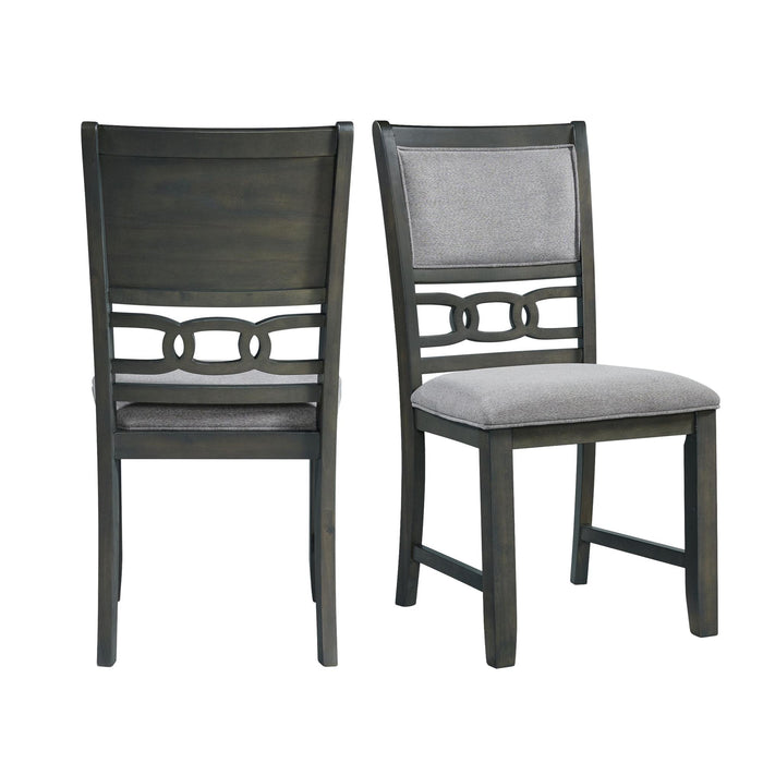 Amherst Dining Side Chair W/Fabric Cushion Side Stretcher Grey Finish (2 Per Pack) - Faith Furniture (Manhattan, KS)