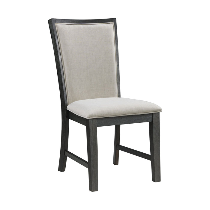 Grady 7PC Dining Set in Black-Table & Six Slat Back Chairs