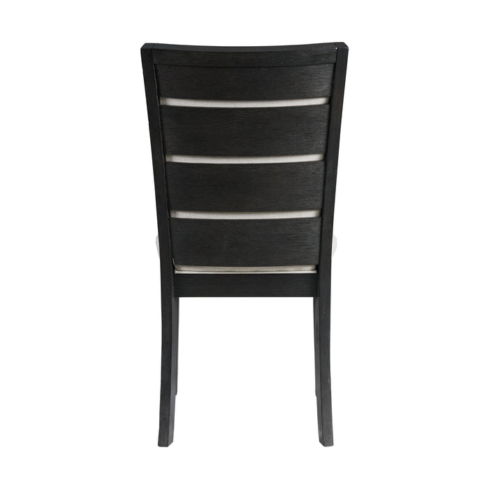 Grady 7PC Dining Set in Black-Table & Six Slat Back Chairs