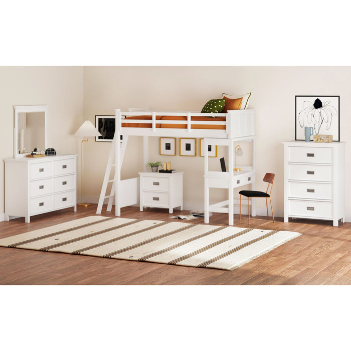 Hampton Kids Loft with Ladder and Desk with Speaker Bedroom Set - Faith Furniture (Manhattan, KS)