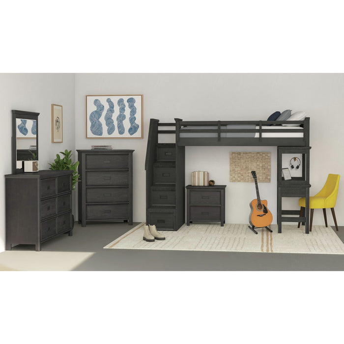 Hampton Kids Loft with Staircase and Desk with Speaker Bedroom Set - Faith Furniture (Manhattan, KS)