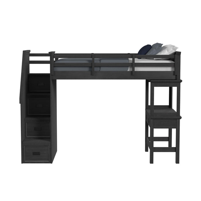 Hampton Kids Loft with Staircase and Desk with Speaker