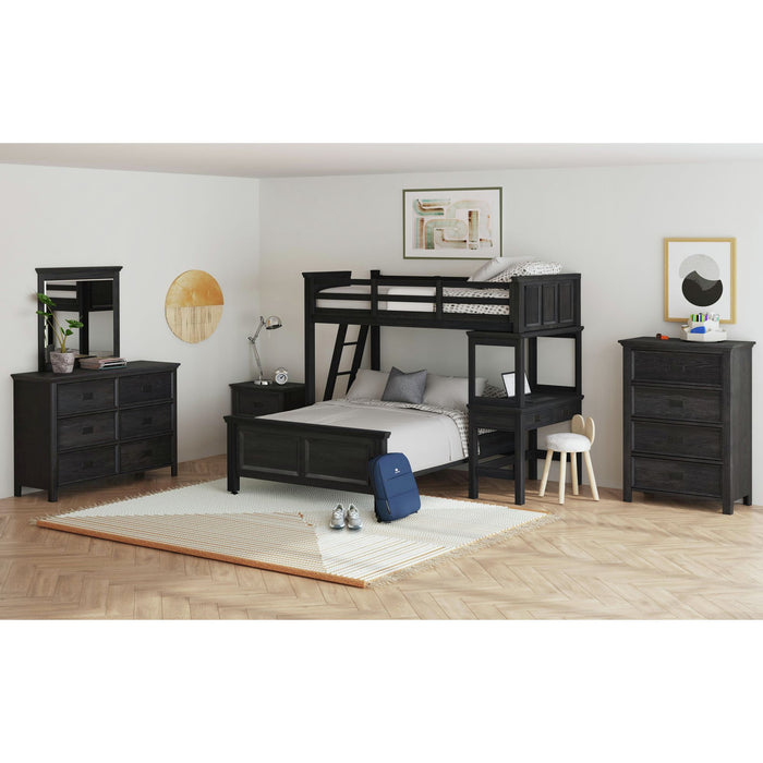 Hampton Kids Over Loft with Ladder and Desk with Speaker Bedroom Set - Faith Furniture (Manhattan, KS)
