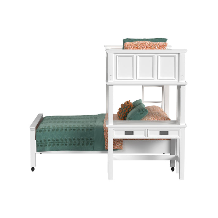 Hampton Kids Over Loft with Ladder and Desk with Speaker Bedroom Set - Faith Furniture (Manhattan, KS)