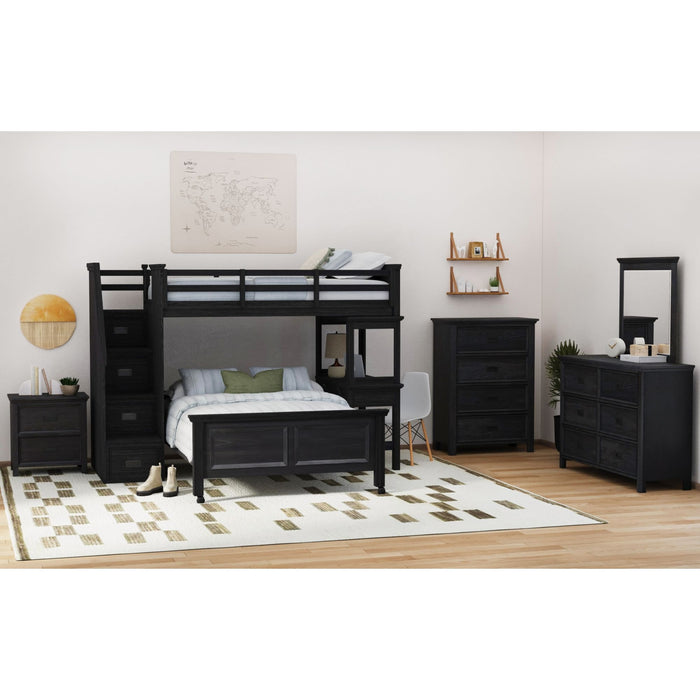Hampton Kids Over Loft with Staircase and Desk with Speaker Bedroom Set - Faith Furniture (Manhattan, KS)