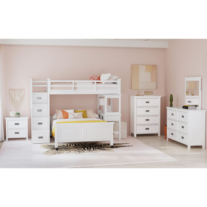 Hampton Kids Over Loft with Staircase and Desk with Speaker Bedroom Set - Faith Furniture (Manhattan, KS)