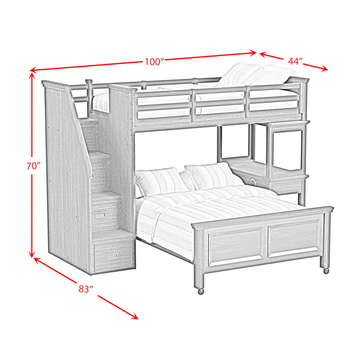 Hampton Kids Over Loft with Staircase and Desk with Speaker Bedroom Set - Faith Furniture (Manhattan, KS)