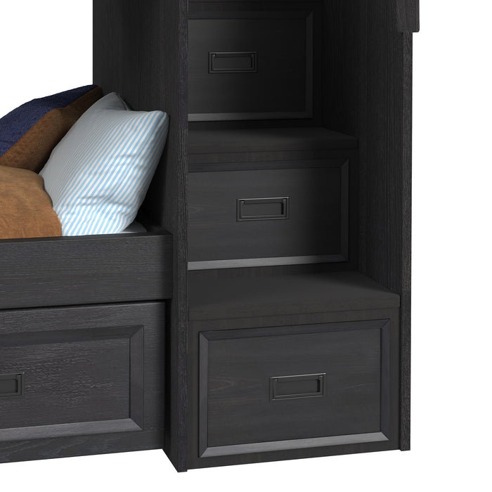 Hampton Kids Over Bunk with Staircase and Trundle Bedroom Set - Faith Furniture (Manhattan, KS)