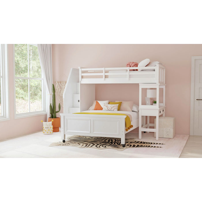 Hampton Kids Over Loft with Staircase and Desk with Speaker - Faith Furniture (Manhattan, KS)