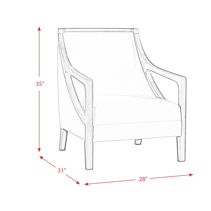 Hopkins Chair w/Brown Arm Columbia Charcoal (ISTA 3)