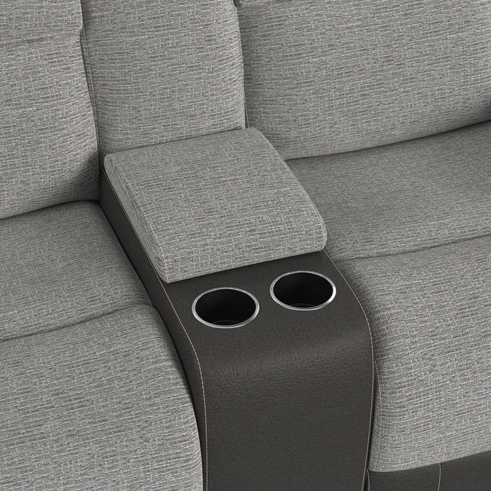 Hornet 3PC Living Room Set in Rancho Grey-Sofa, Loveseat & Recliner