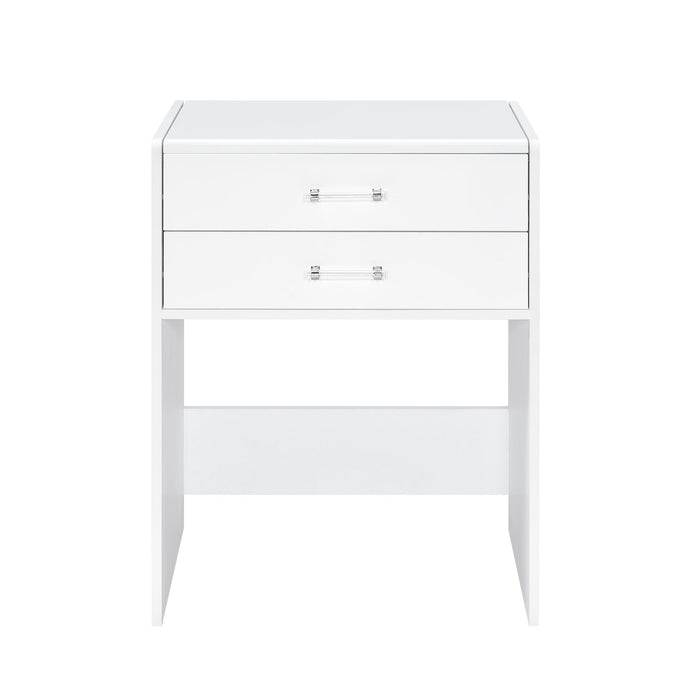 Irvine Mini Dressing Table with Stool, LED and USB in Glossy White