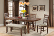 Jax 7PC Dining Set - Table, 4 Ladder Side Chairs & Bench - Faith Furniture (Manhattan, KS)