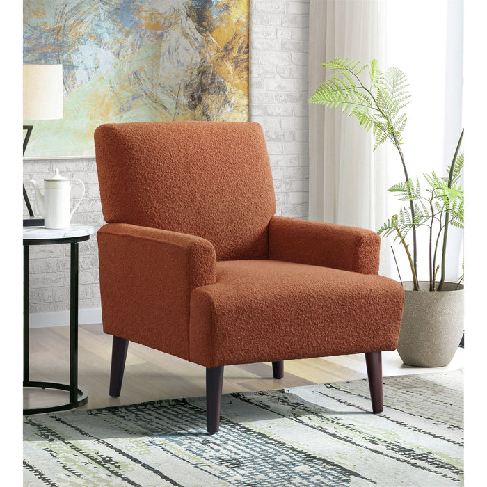 Kiwi Chair in 8077 Boucle Orange & Espresso - Faith Furniture (Manhattan, KS)