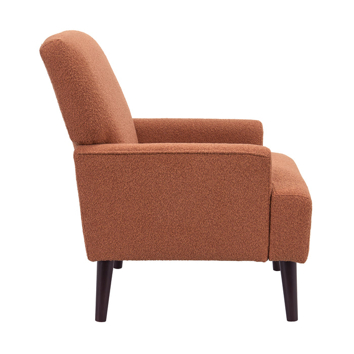 Kiwi Chair in 8077 Boucle Orange & Espresso - Faith Furniture (Manhattan, KS)