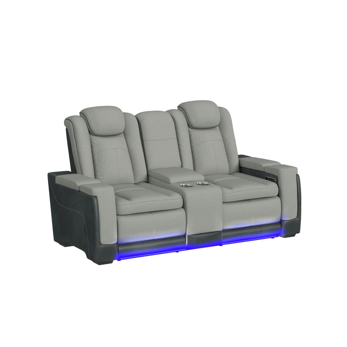 Lantana 3PC Living Room Set in Rocky Cement/Charcoal-Sofa, Loveseat & Recliner