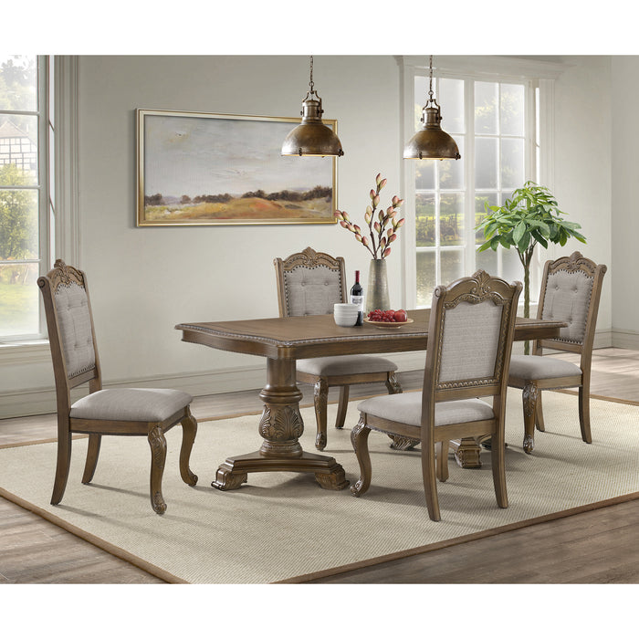Madison Park Standard Height Dining Set in Walnut-Table and Four Chairs - Faith Furniture (Manhattan, KS)