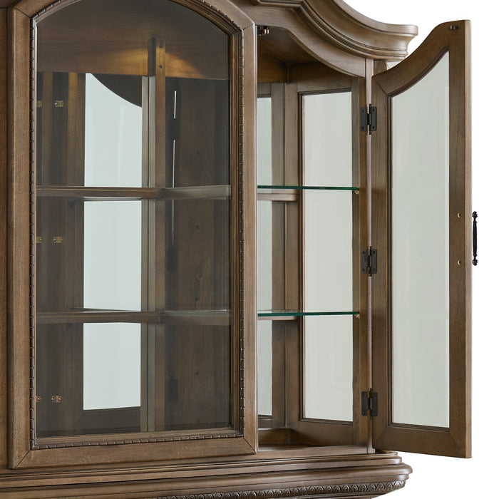 Madison Park Server and Hutch with LED in Walnut
