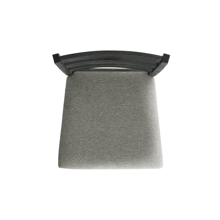 Martin Counter Side Chair with Grey Fabric - Black Finish (2 Per Carton)