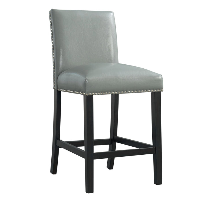 Francesca White Marble Square 5PC Counter Height Dining Set-Table & Four Grey PU Chairs - Faith Furniture (Manhattan, KS)