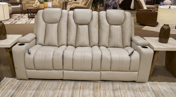 Elevate Edges Reclining Sofa with Drop Down Table - Faith Furniture (Manhattan, KS)
