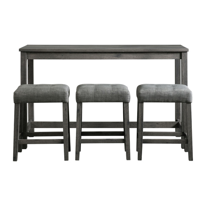Oak Lawn Charcoal Grey Bar Table Single Pack (Table + 3 Grey Fabric Stools) - Faith Furniture (Manhattan, KS)