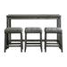 Oak Lawn Charcoal Grey Bar Table Single Pack (Table + 3 Grey Fabric Stools) - Faith Furniture (Manhattan, KS)
