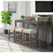 Oak Lawn Grey Bar Table Single Pack (Table + 3 Tan Fabric Stools) - Faith Furniture (Manhattan, KS)
